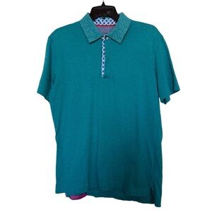 Robert Graham Men’s Sz S Short Sleeve Teal Polo Shirt